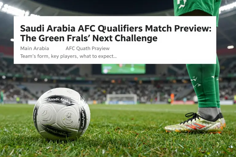 Saudi Arabia AFC Qualifiers Match Preview: The Green Falcons' Next Challenge