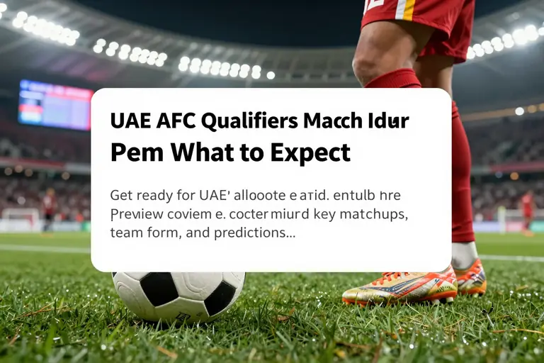 UAE AFC Qualifiers Match Preview: What to Expect